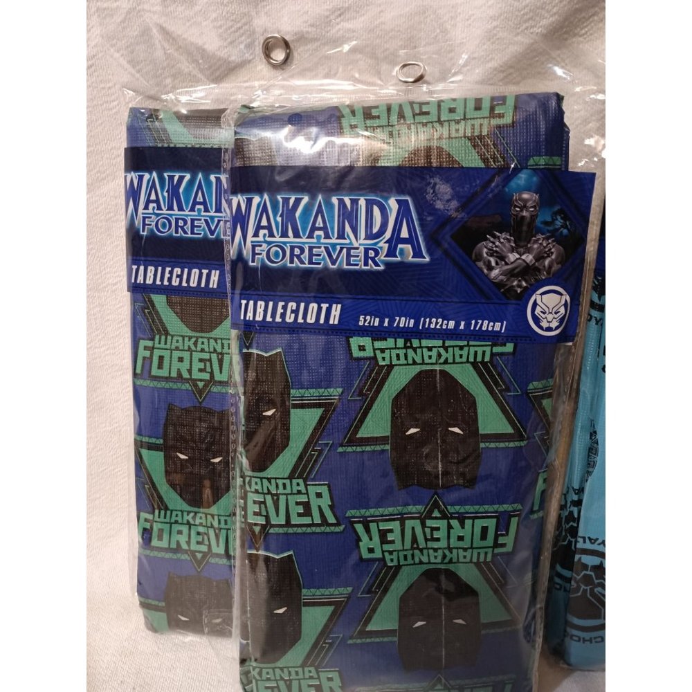 Wakanda Forever Black Panther Table cloth Dark blue and green
